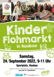 Kinderflohmarkt, Samstag, 24. September 2022, 9-11 Uhr, Sportplatz, Raabau