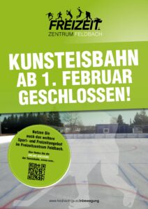 Kunsteisbahn ab 1. Februar geschlossen
