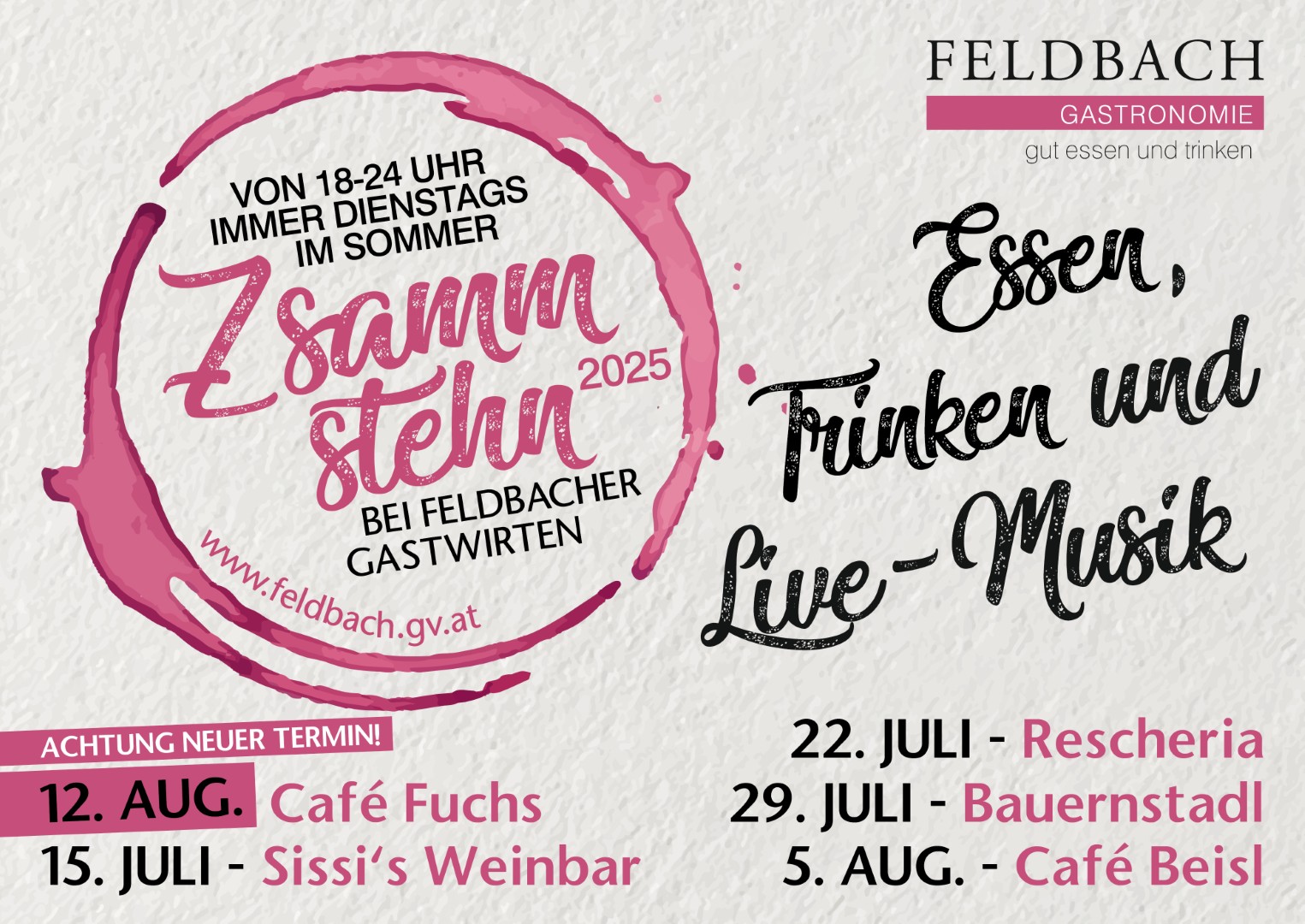 Zsammstehn Termine 2025