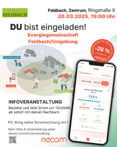Infoveranstaltung "Energiegemeinschaft Feldbach/Umgebung", Do., 20. März 2025, Zentrum, Feldbach