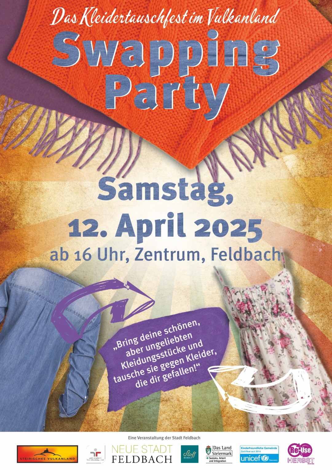 Swappingparty, 12. April 2025, 16 Uhr, Zentrum Feldbach